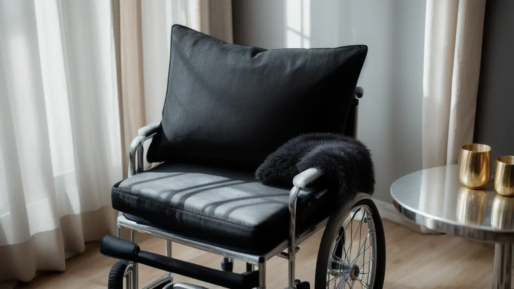 Manos colocando un cojín antiescaras correctamente en una silla de ruedas